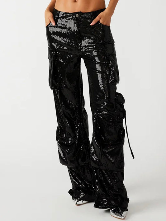 1873 Black Sequin Pant
