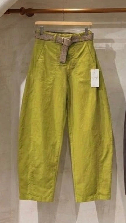 2598 Made In Italy Barrel Pant With Belt