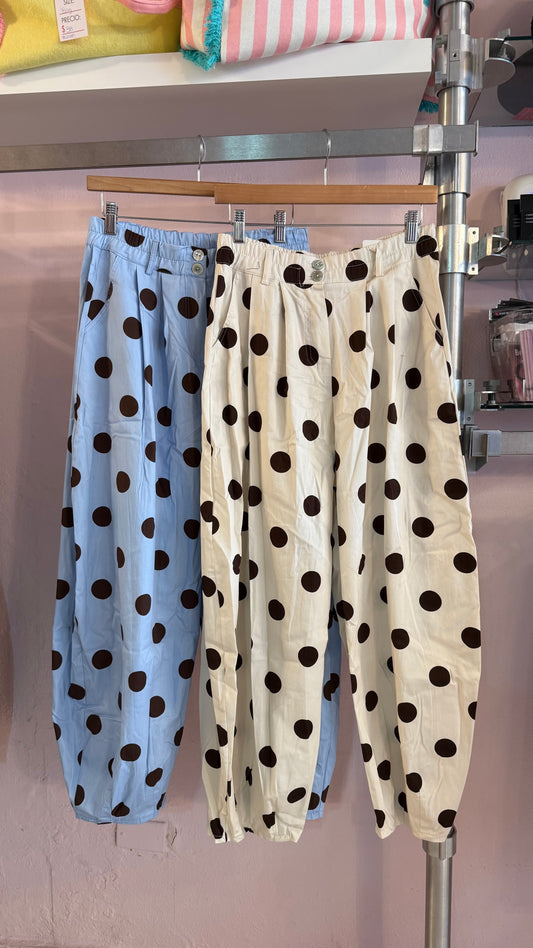 2393 Italian Polka Dots Barrel Pants