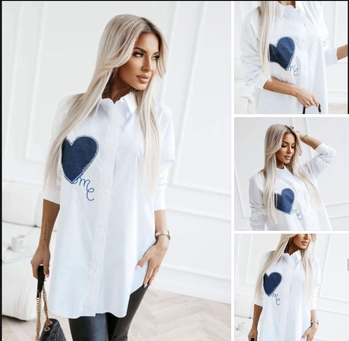 1823 Denim Heart Button Down Shirt