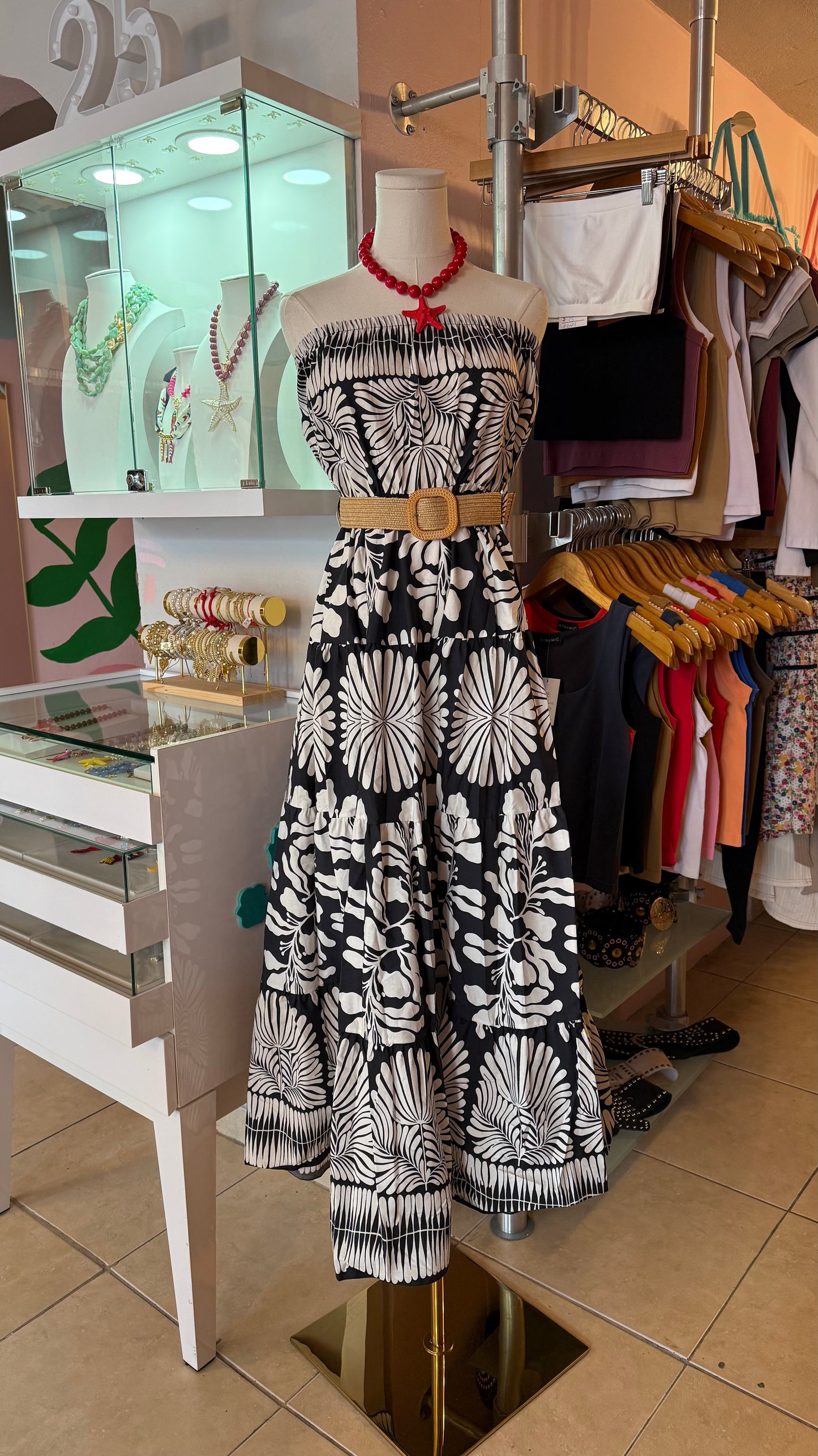 2519 Made In Italy Strapless Maxi Dress