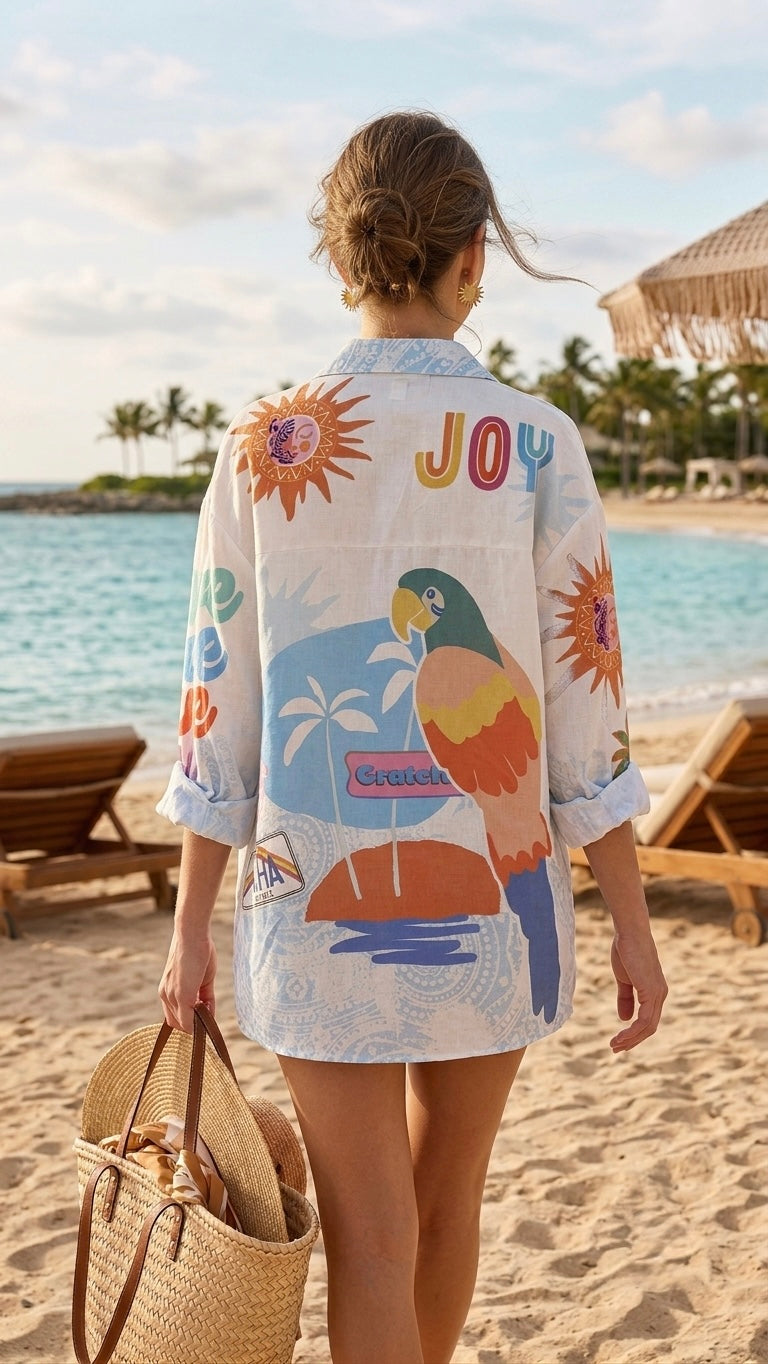 2461 Parrot Onesize Italian Button Down Shirt