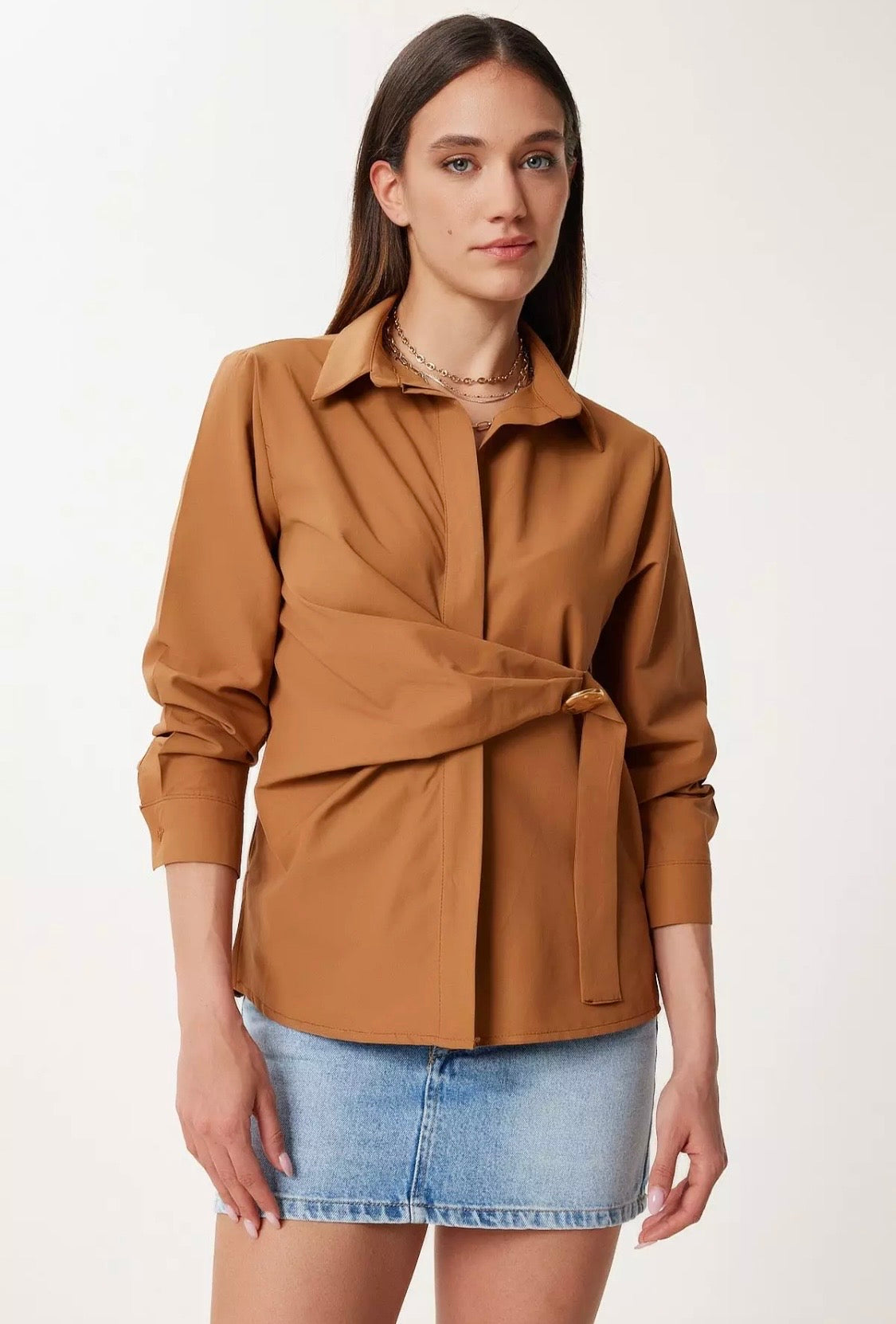 1826 Gold Button Wrap Shirt