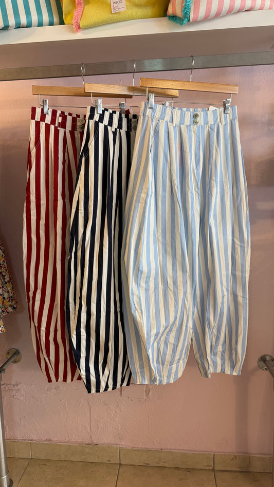 2392 Italian Striped Barrel Pant