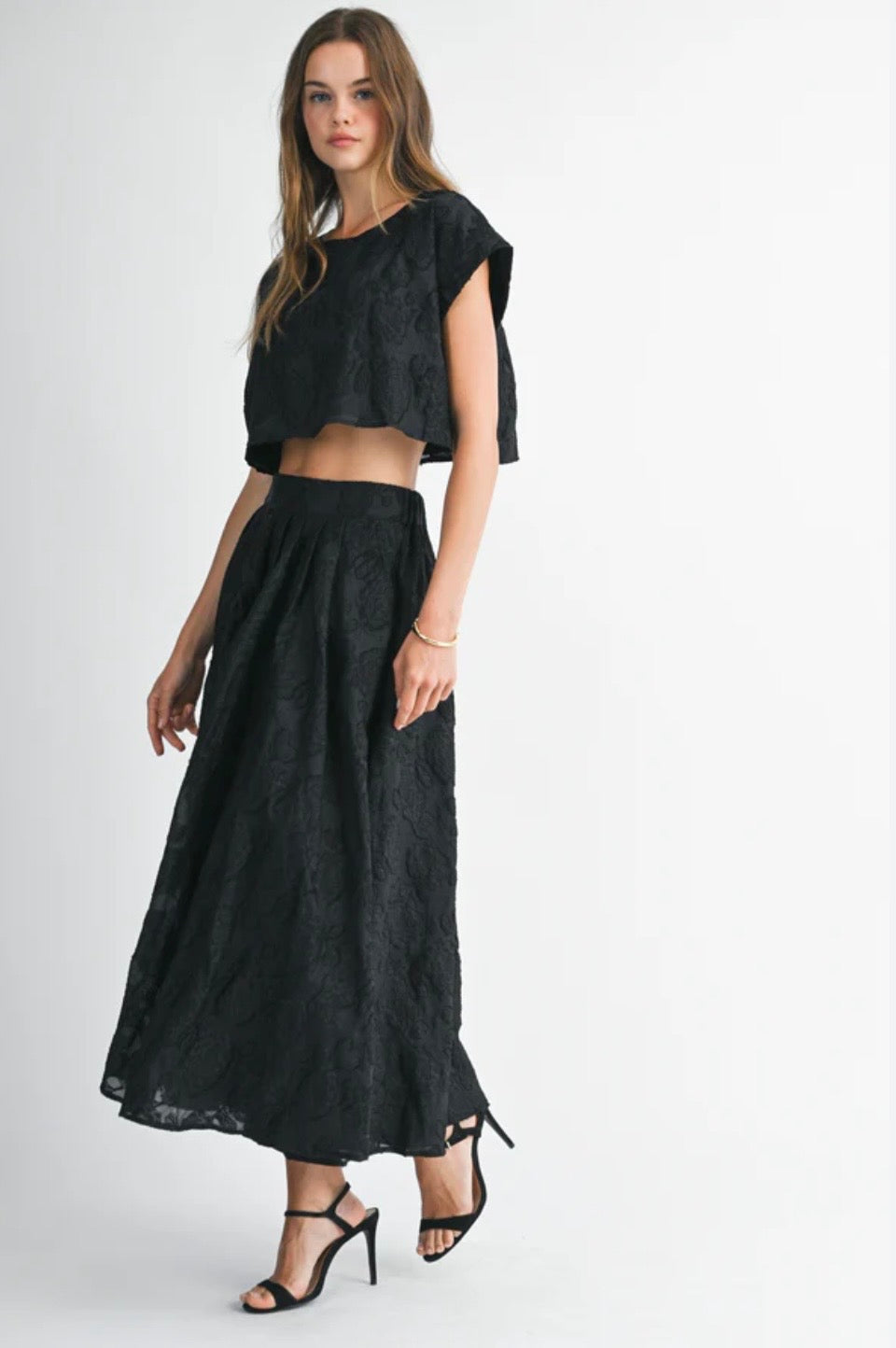 1462 Flower Brocade Skirt Set