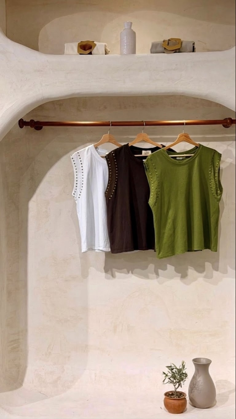 2614 Made In Italy Studded Sleeveless T-Shirt