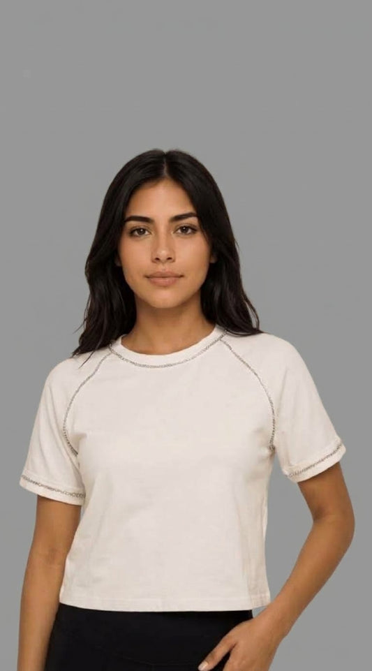 2711 Rhinestones Crop T-Shirt