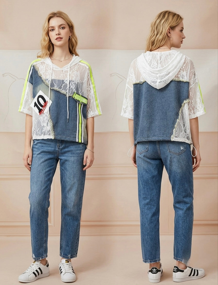 2439 Onesize Lace Neon Collage Jacket