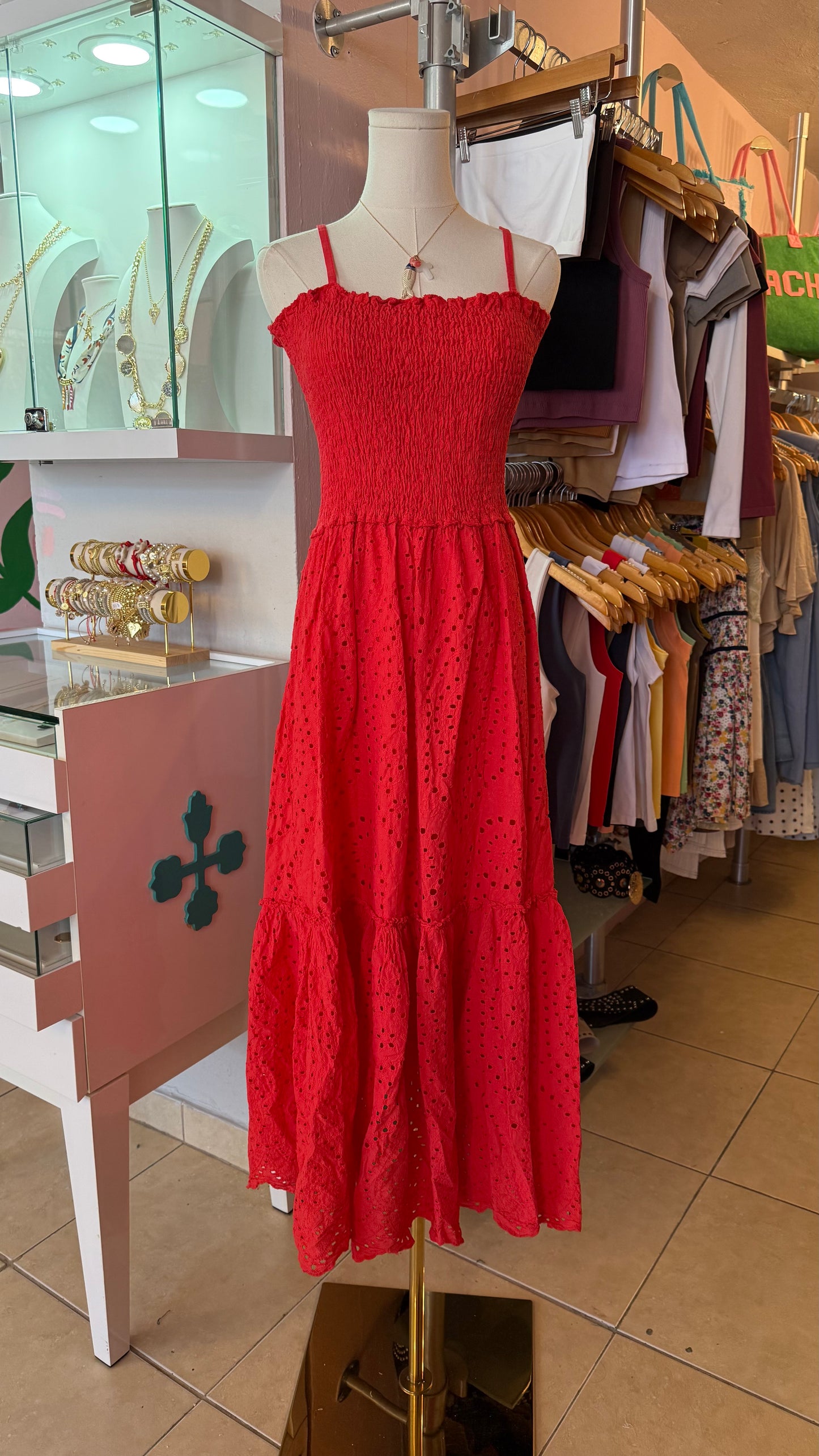 21630 Eyelet Maxi Dress