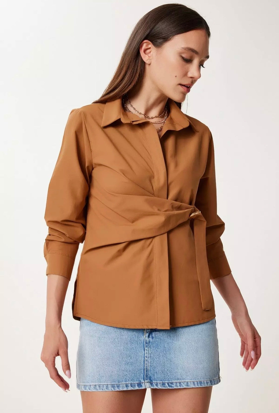 1826 Gold Button Wrap Shirt