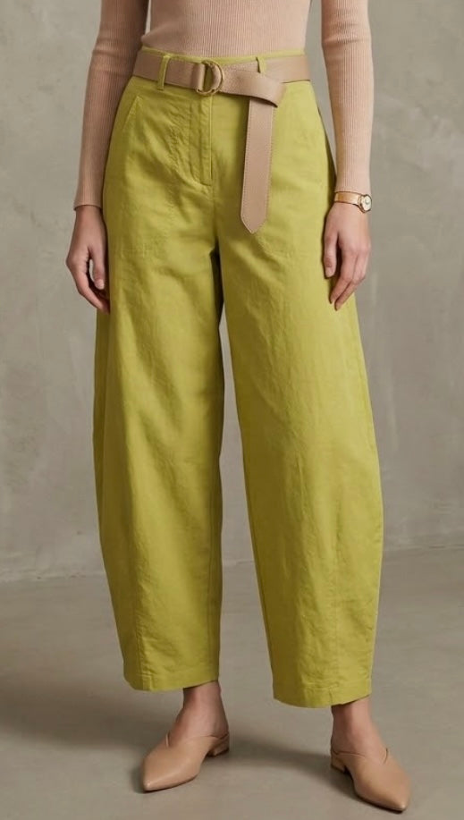 2598 Made In Italy Barrel Pant With Belt