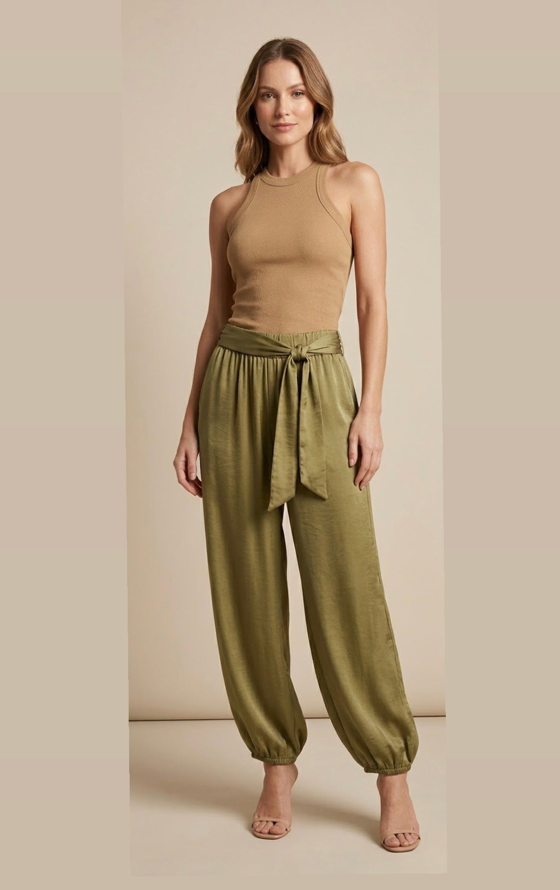 2611 Made In Italy Onesize Satin Aladdin Pant