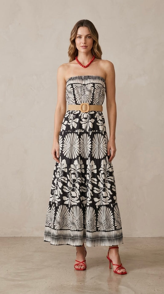2519 Made In Italy Strapless Maxi Dress