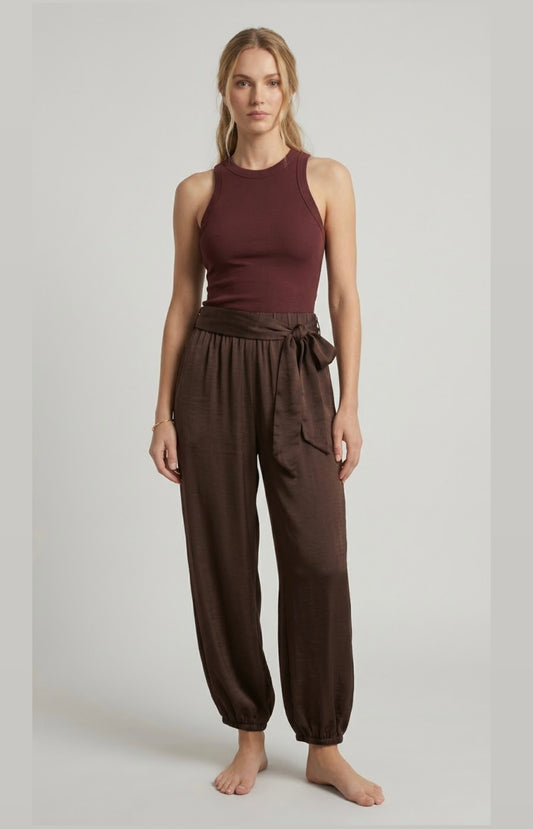 2611 Made In Italy Onesize Satin Aladdin Pant