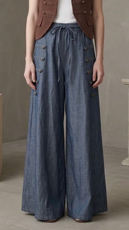 2706 Made In Italy Onesize Napoleon Wide Leg Pant