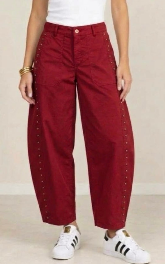 2704 Made In Italy Studded Barrel Pant