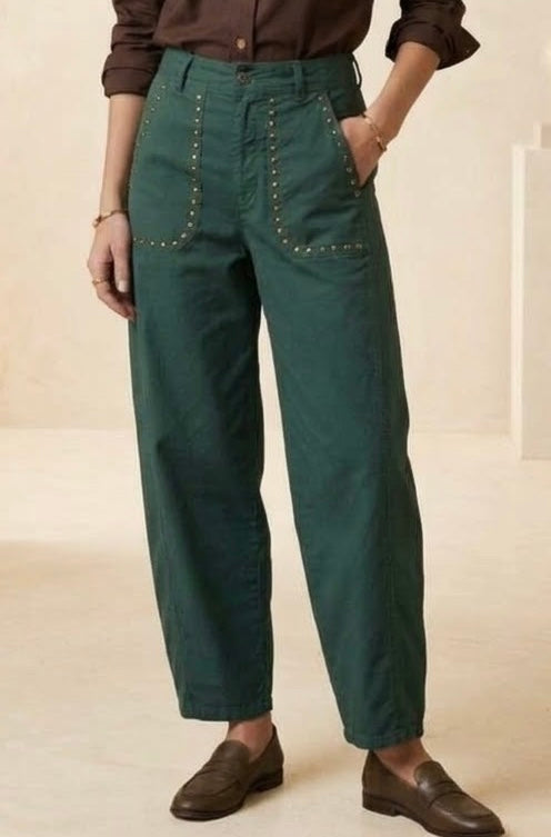 2636 Made In Italy Studded Barrel Pant