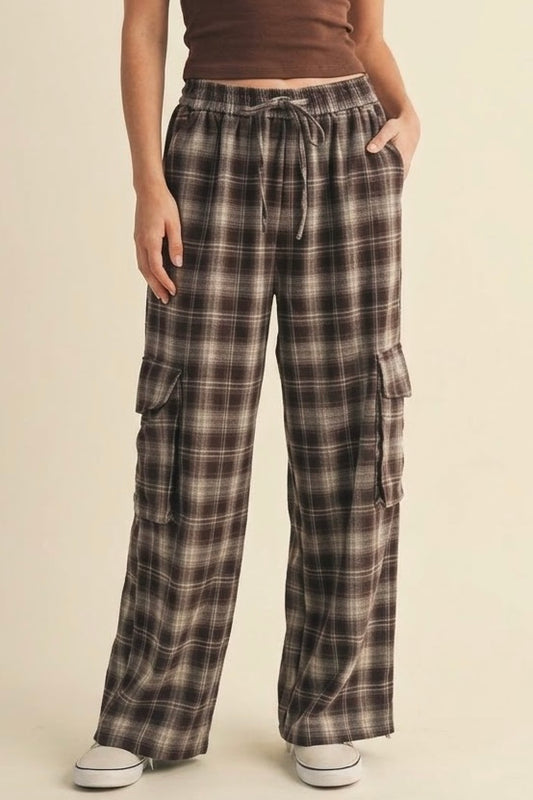 2657 Plaid Brown Pant