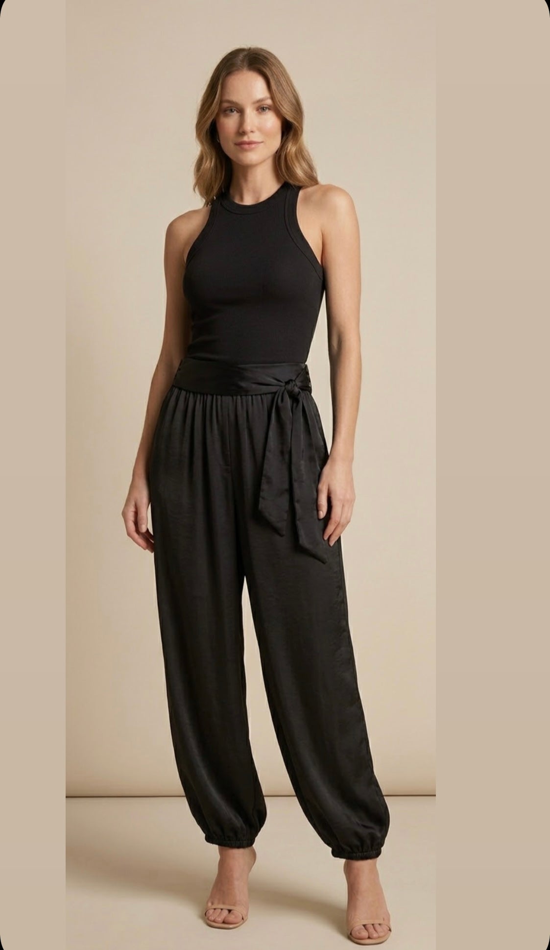 2611 Made In Italy Onesize Satin Aladdin Pant