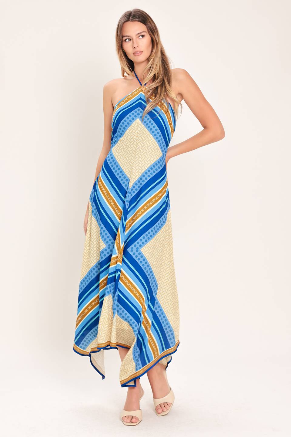 2523 Asymmetrical Colorful Dress