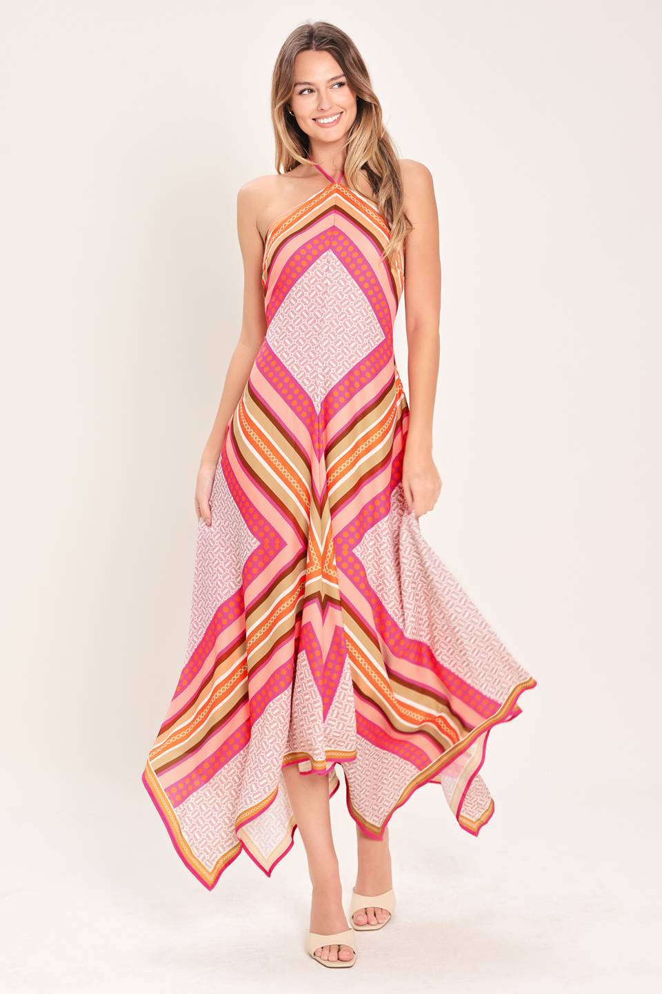 2523 Asymmetrical Colorful Dress