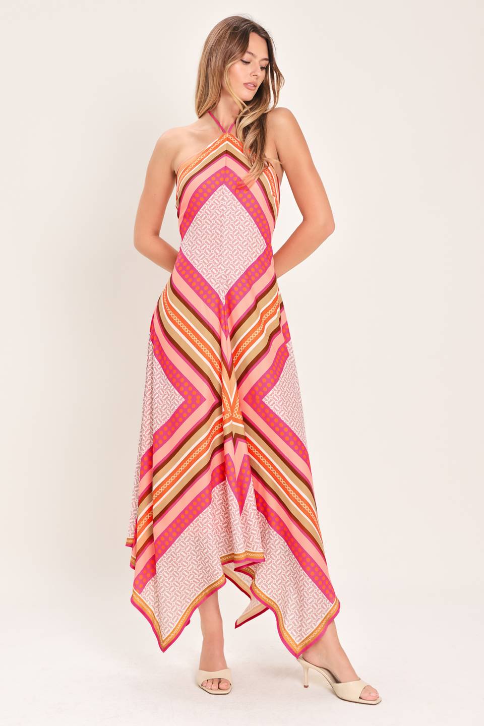 2523 Asymmetrical Colorful Dress