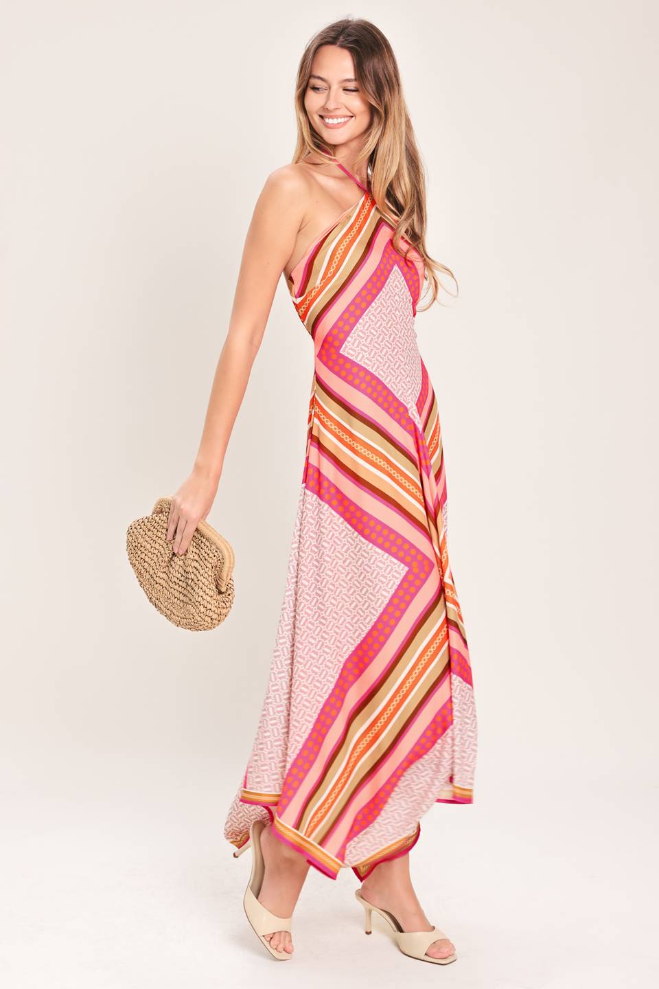 2523 Asymmetrical Colorful Dress