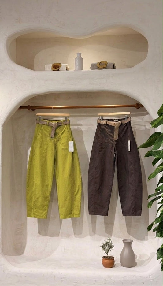 2598 Made In Italy Barrel Pant With Belt