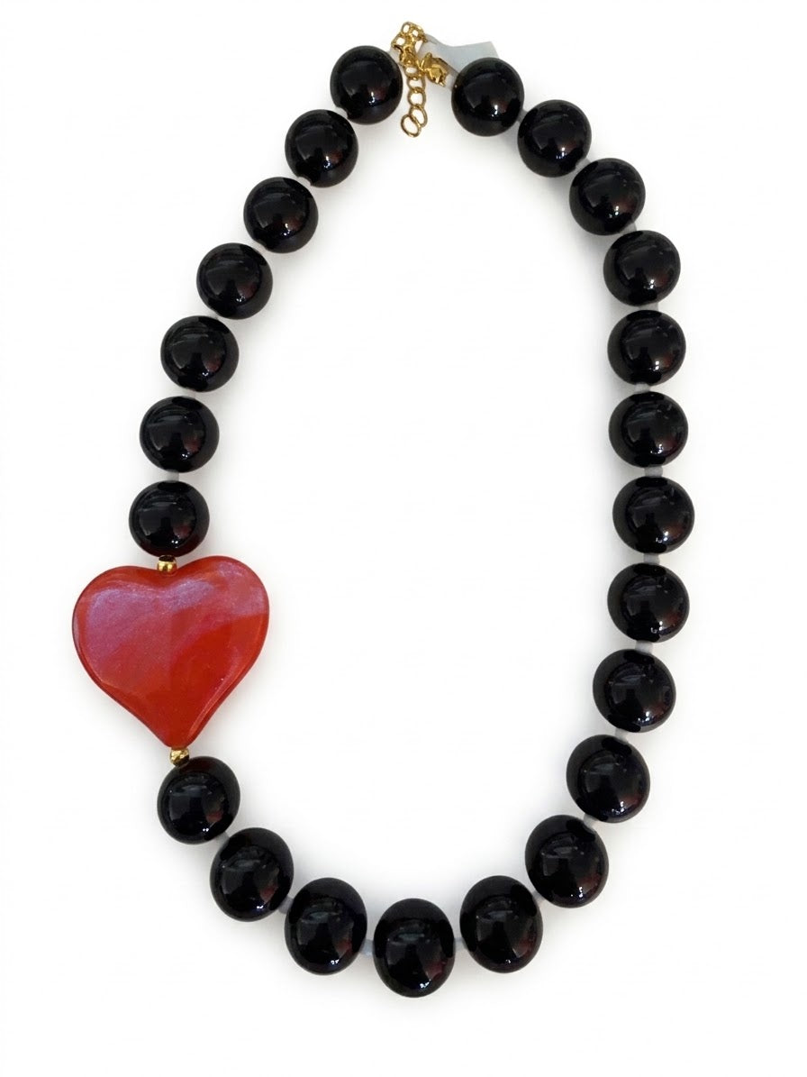 2713 BubbleGum Balls Necklace With Heart
