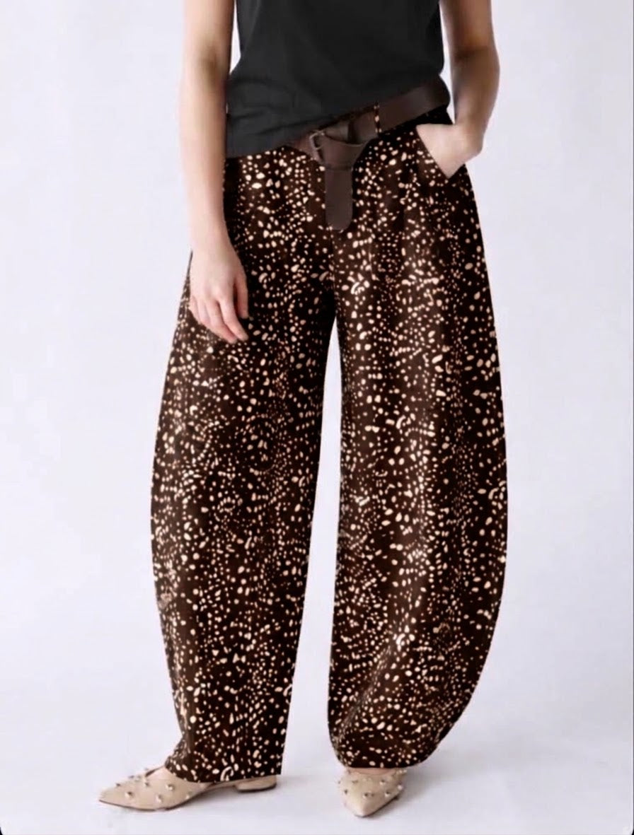 2705 Made In Italy Chocolate Bambi Barrel Pant