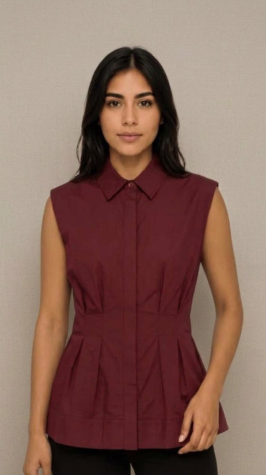 2710 Sleeveless Peplum Top