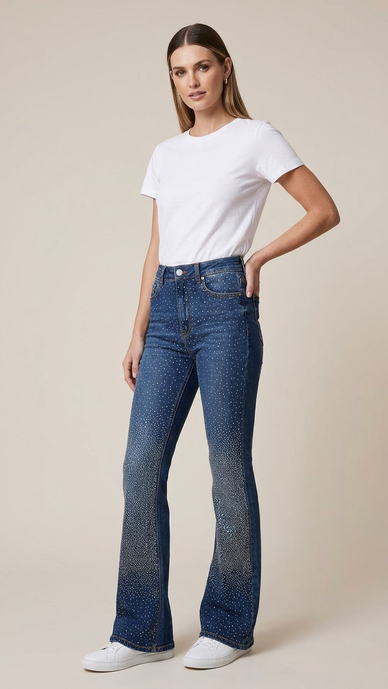 1783 Rhinestones Denim Pant