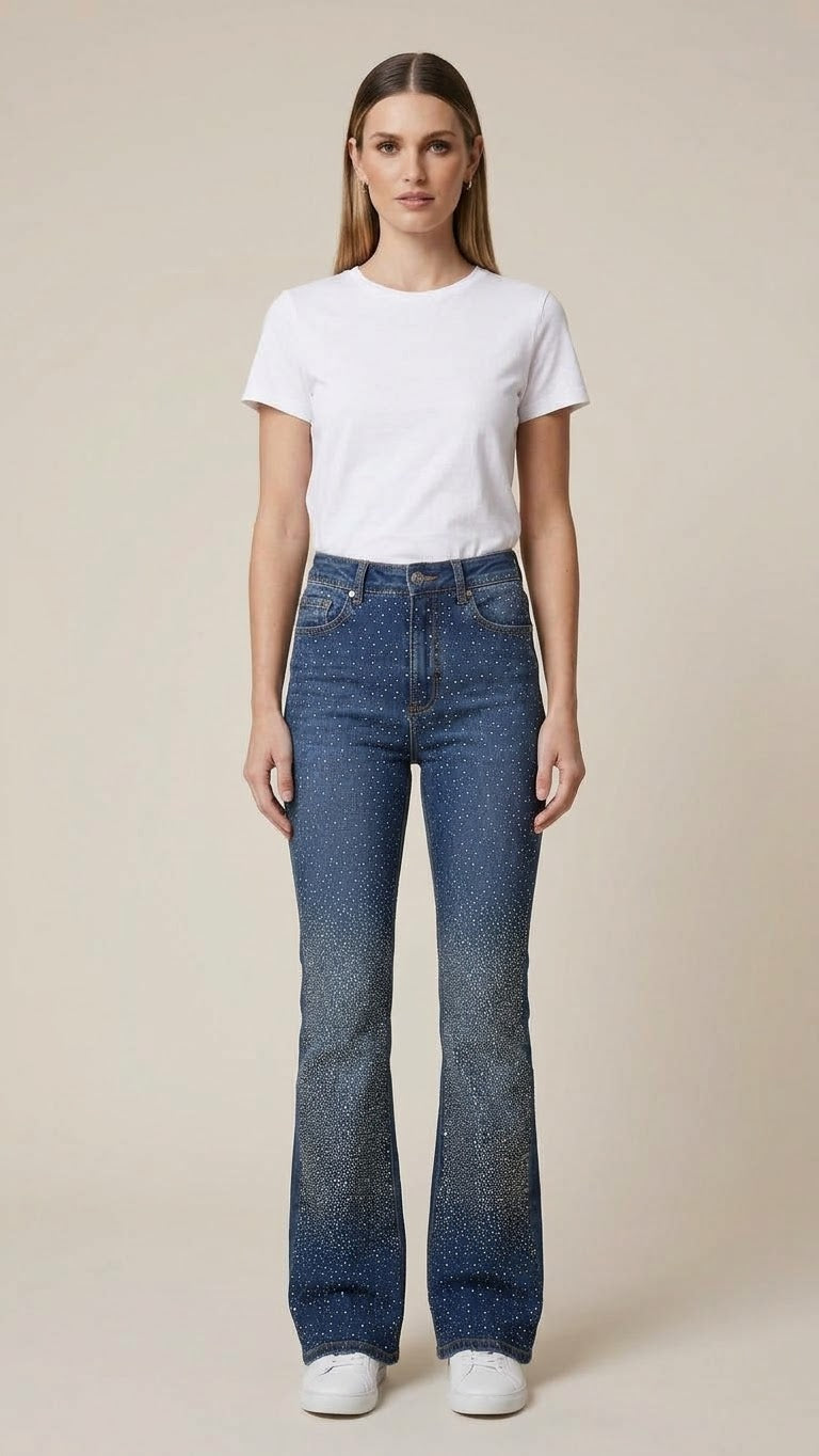 1783 Rhinestones Denim Pant