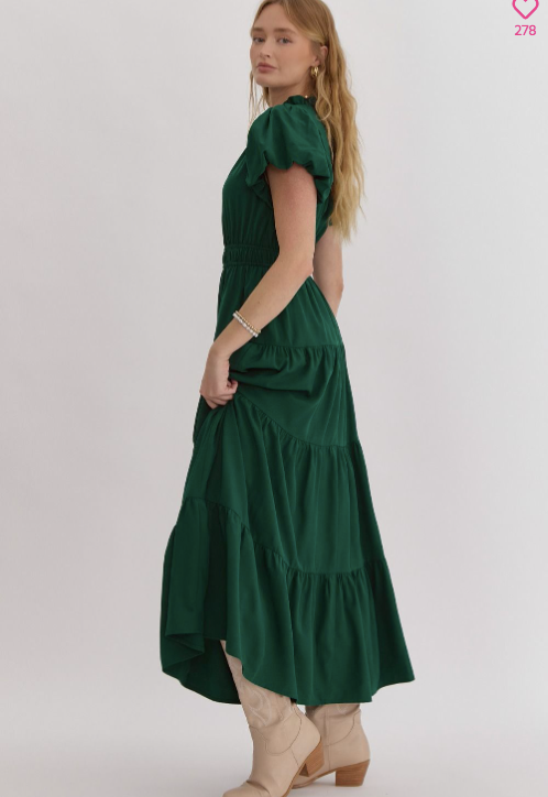 Bubble Sleeve Maxi Dress