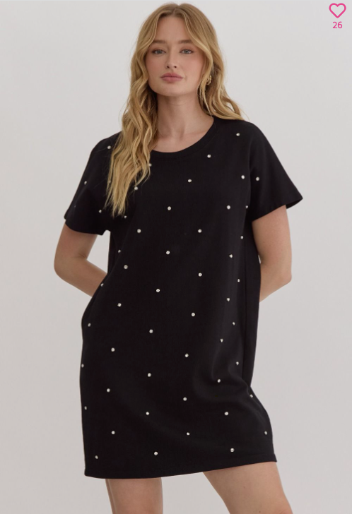 Rhinestones T-Shirt Dress