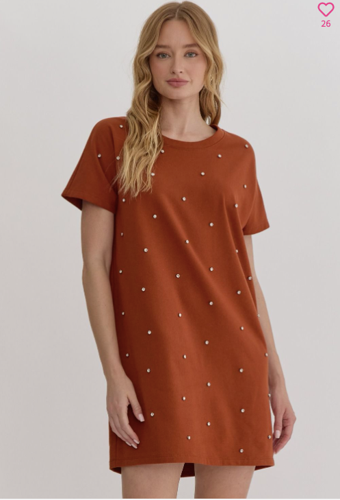 Rhinestones T-Shirt Dress