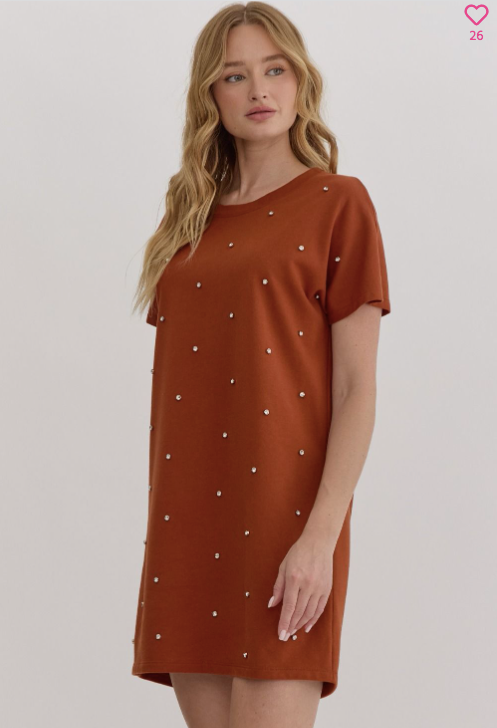 Rhinestones T-Shirt Dress