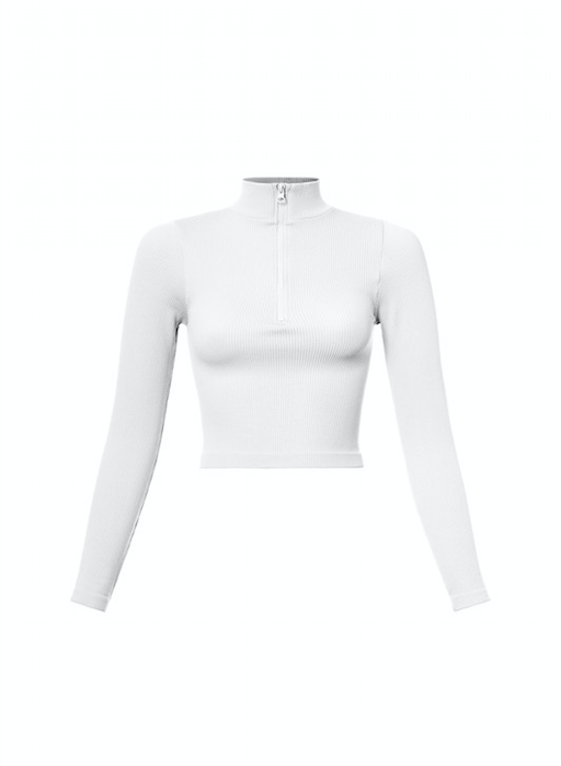 Basic Zipper Long Sleeve Top