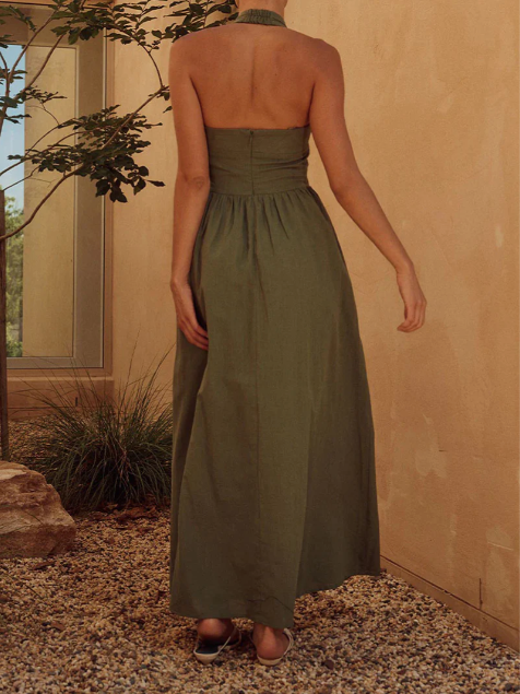 Halter V Hip Maxi Dress