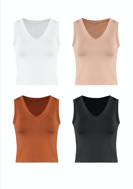 V-Neck Sleeveless Basic Top