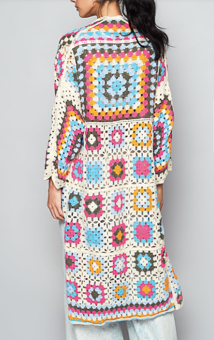 1414 Onesize Crochet Kimono