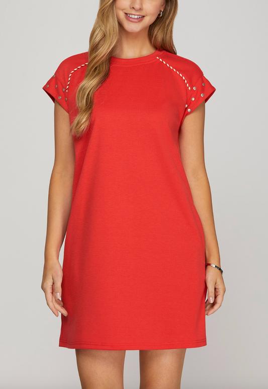 1637 Studded Comfy Model Dress