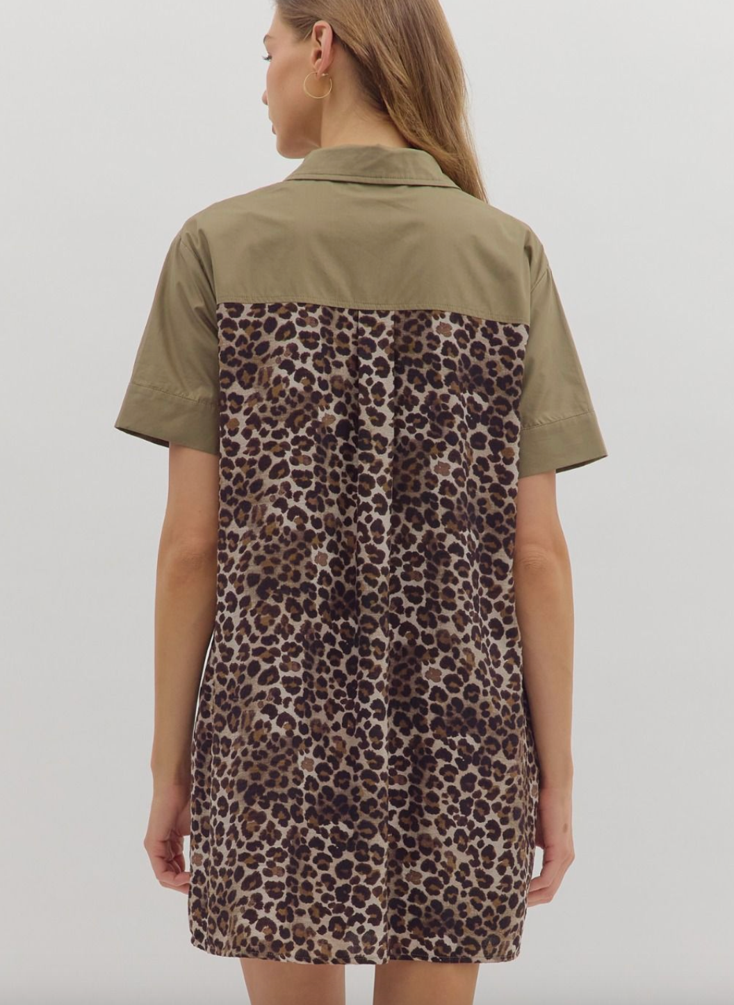 1694 Animal Print Pockets Short Dress