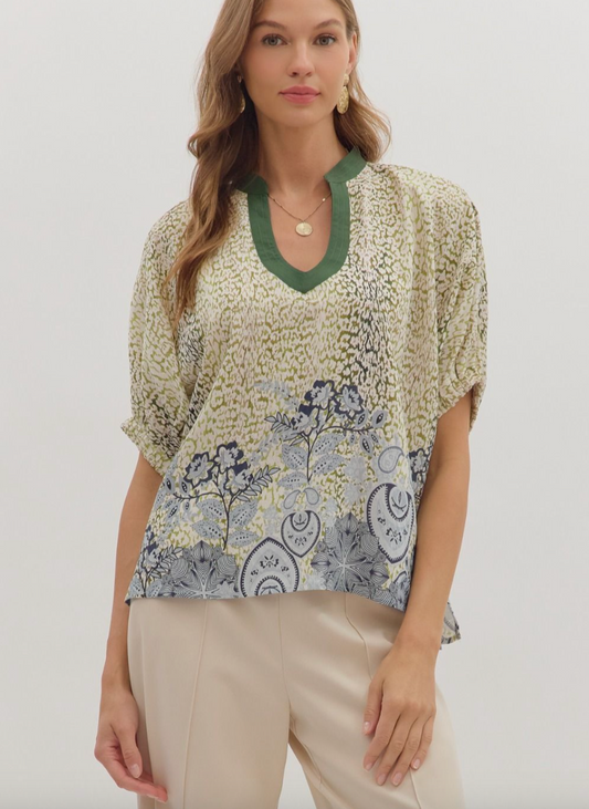 1804 Bubble Print Top