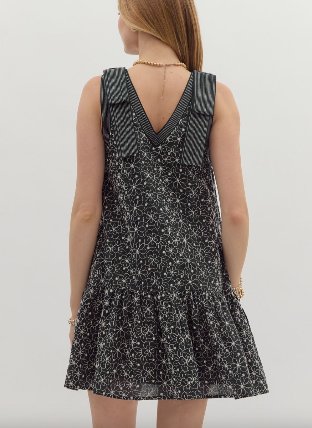 1687 Embroidered Bow Dress