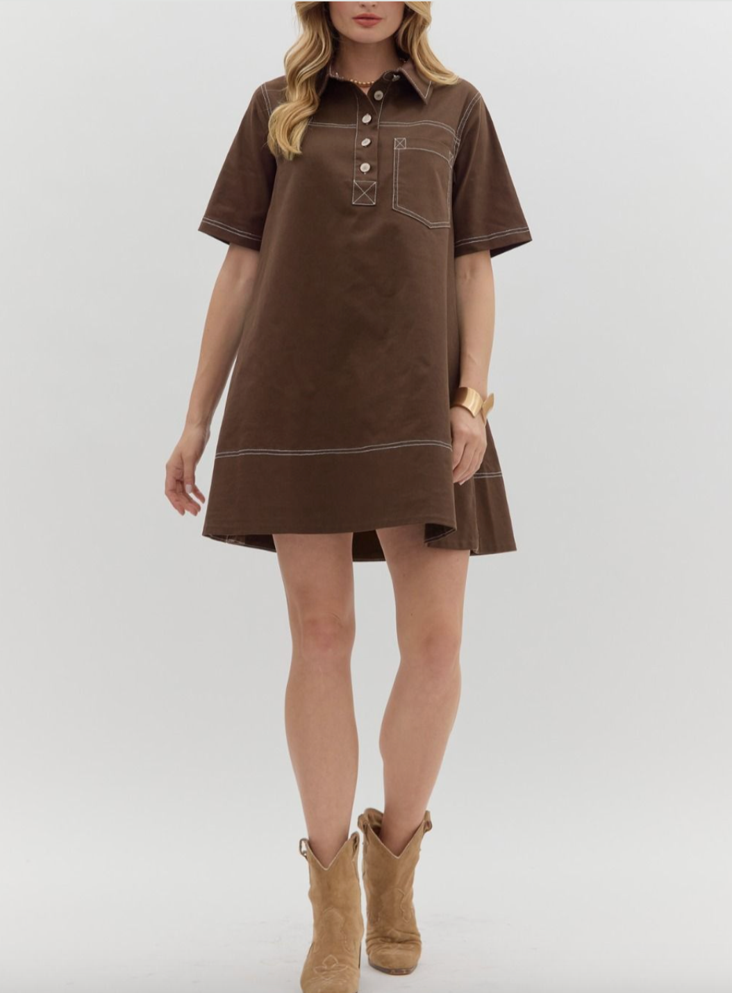 1684 Solid Stitch Dress