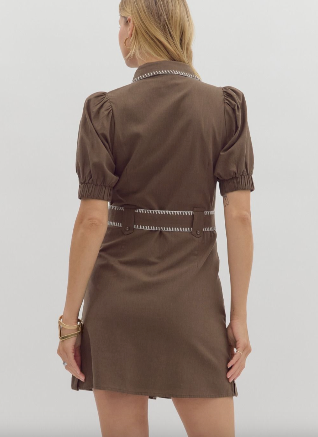 1690 Belted Chocolate Dress