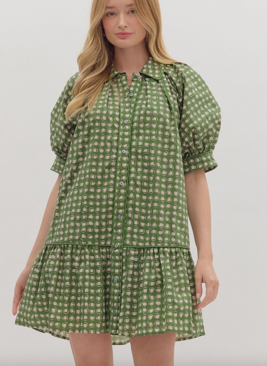 1769 Olive Bubble Dress