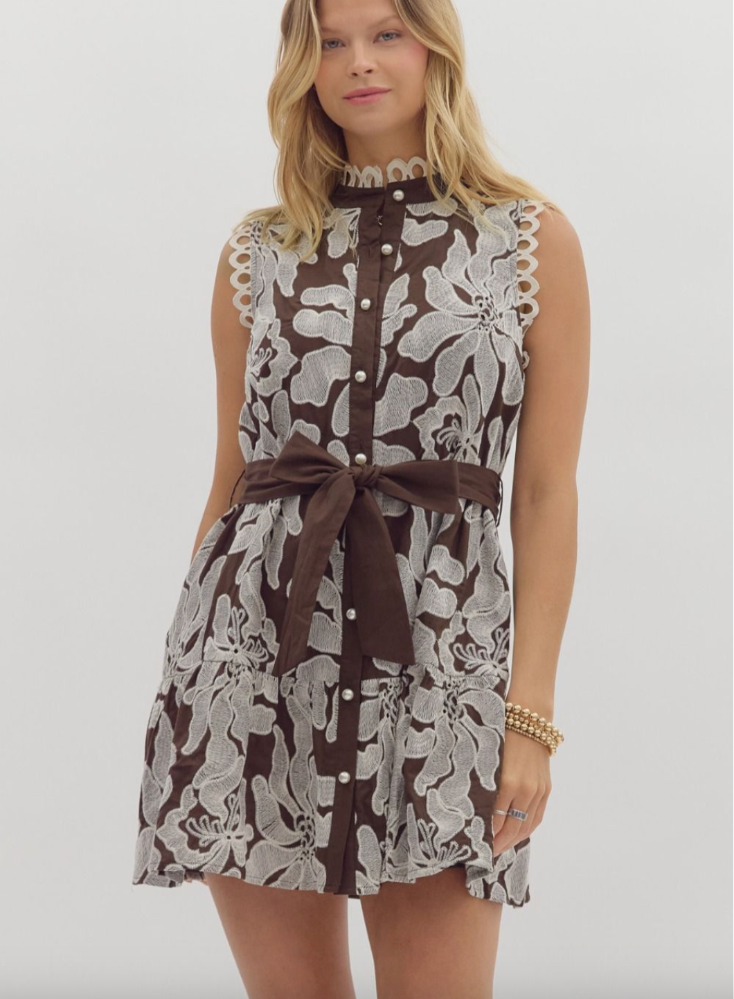 1679 Floral Embroidered Sleeveless Dress