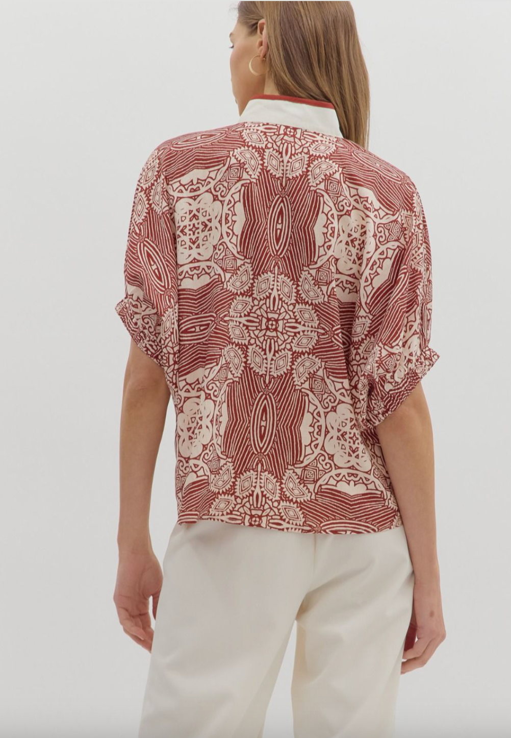 1698 Rust Batik Top